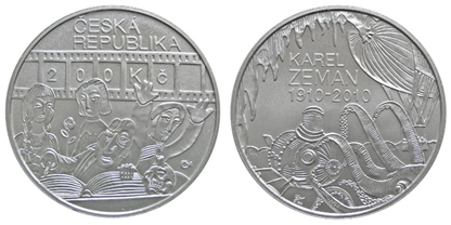 Commemorative silver coin to mark the 100th anniversary birth of director Karel Zeman