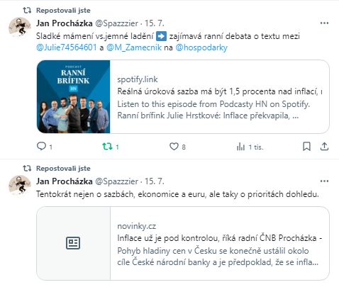 Rozhovor člena bankovní rady Jana Procházky pro Novinky.cz