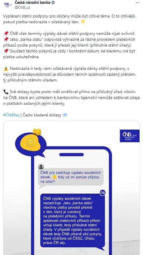 FAQ: Vyplácení státní podpory pro občany může být citlivé téma. O to citlivější, pokud platba nedorazila v očekávaný den.